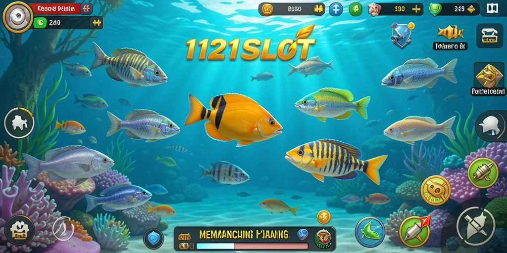 Gameplay menarik di 1121SLOT saat memancing ikan.