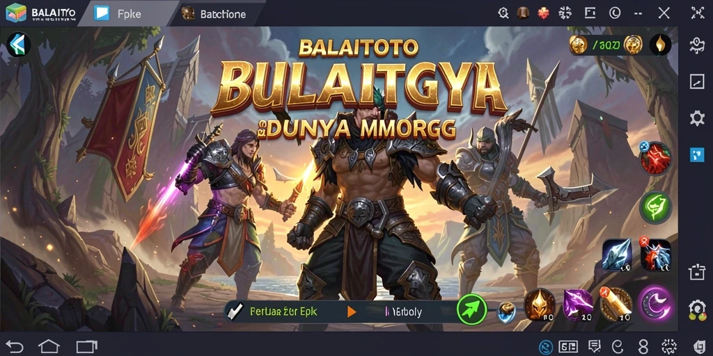 Tangkapan layar BALAITOTO menampilkan pertarungan epik dalam dunia MMORPG yang luas.