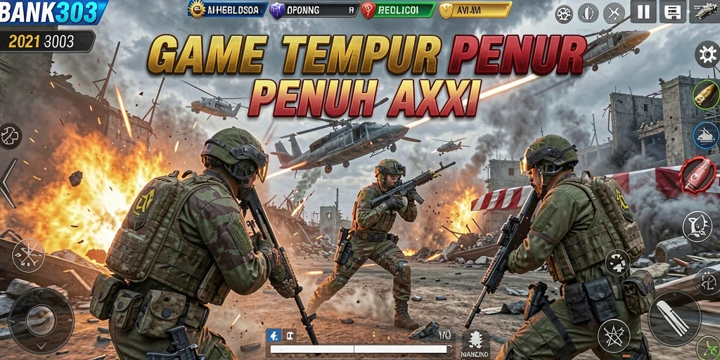 Screenshot utama BANK303 menampilkan pertarungan aksi yang mendebarkan.
