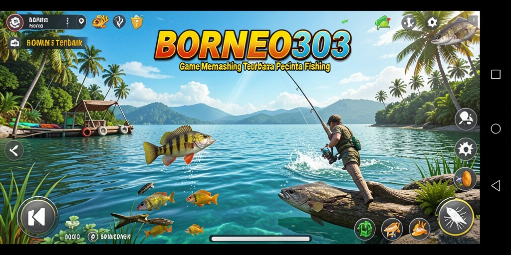 Gameplay mendebarkan di BORNEO303 yang menampilkan aksi memancing.