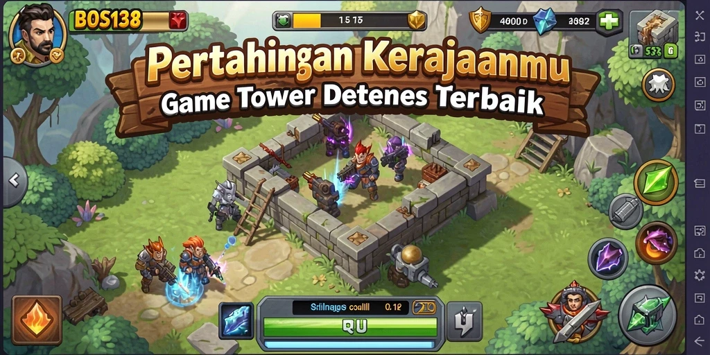 Screenshot gameplay Tower Defense yang menampilkan strategi pertahanan yang intens.