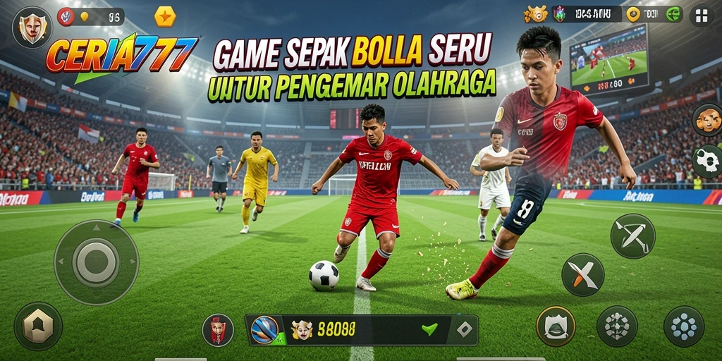 Screenshot CERIA777 menampilkan aksi seru dalam pertandingan sepak bola.