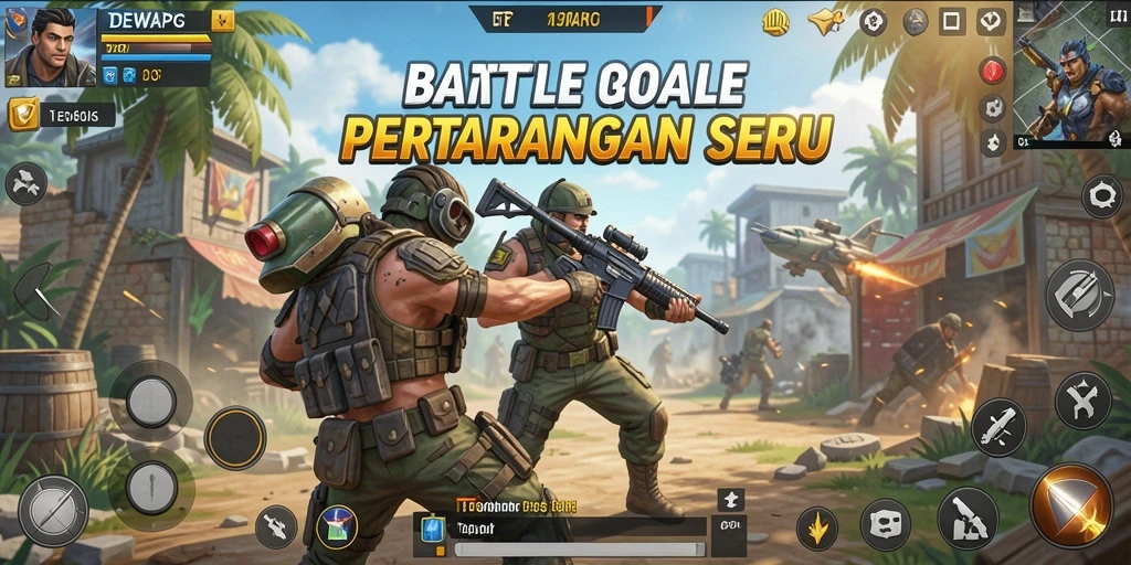 Tampilan seru gameplay DEWAPG dalam pertempuran Battle Royale.