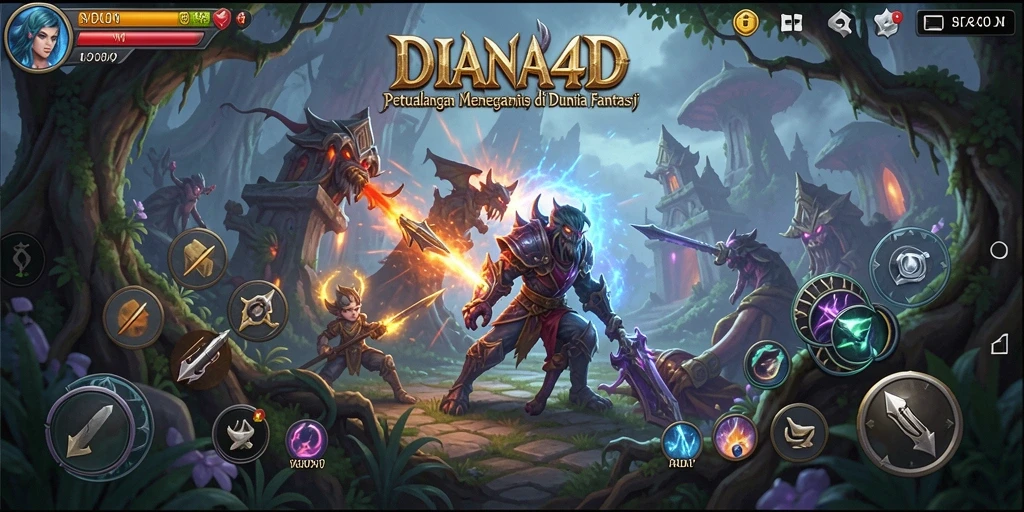 Tampilan gameplay seru dari DIANA4D saat menjelajahi dunia fantasi.