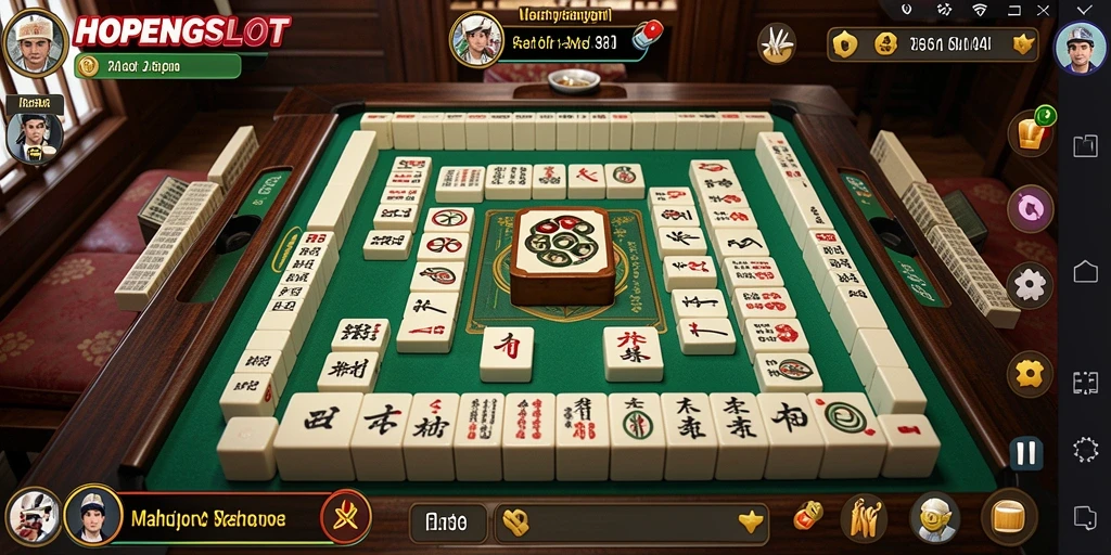 Tampilan menarik pada gameplay HOPENGSLOT dengan elemen Mahjong.