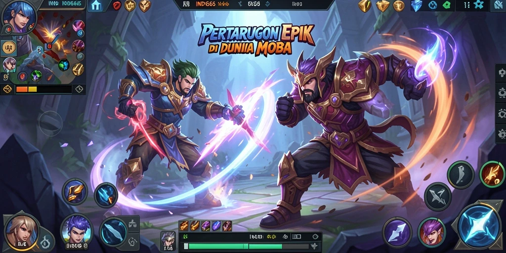 Tangkapan layar gameplay IND666 menampilkan pertarungan tim yang mendebarkan.