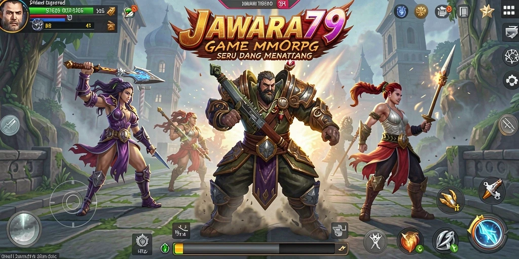 Tangkapan layar utama <strong>JAWARA79</strong> menampilkan aksi seru dalam dunia MMORPG.