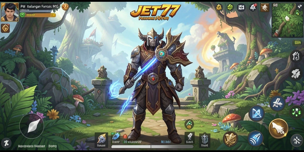Tampilan gameplay JET77 yang memukau saat pertarungan RPG.