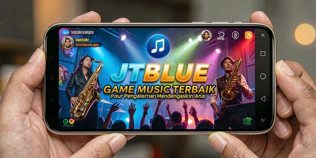 Tampilan gameplay interaktif di aplikasi musik JTBLUE.
