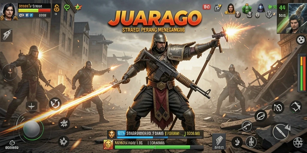 Gameplay seru dan mendebarkan di JUARAGO yang menunjukkan strategi tempur.