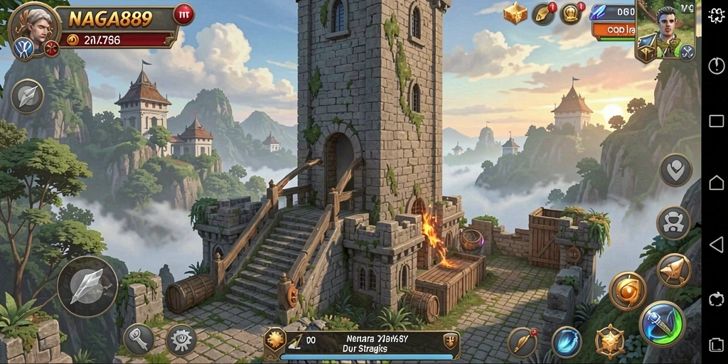 Tampilan gameplay menarik dari NAGA889 dalam genre Tower Defense.