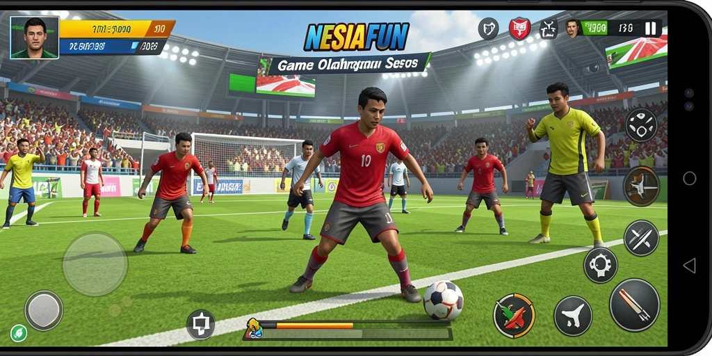 Tampilan gameplay menarik di NESIAFUN dengan aksi olahraga yang seru.
