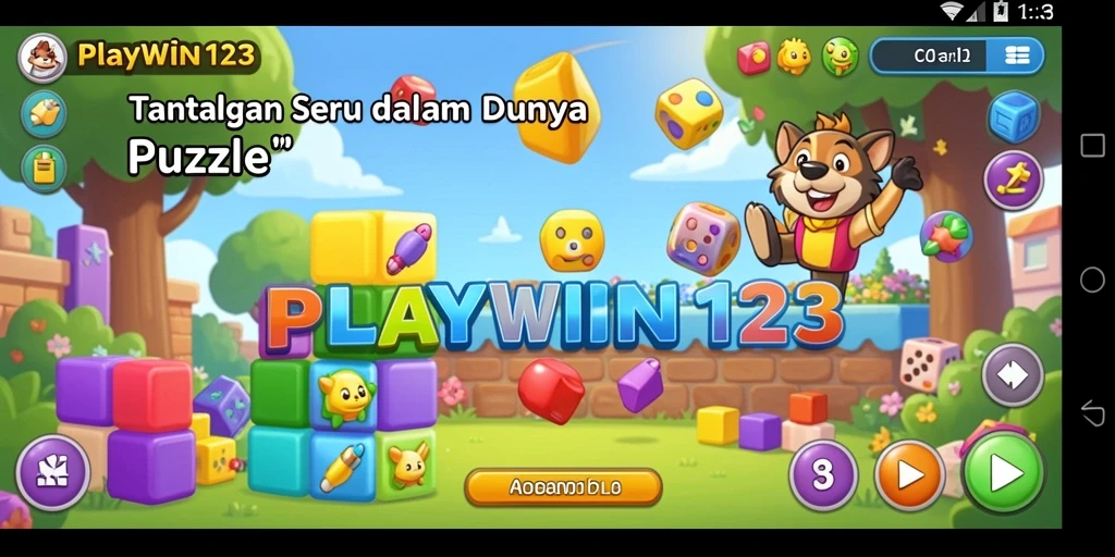 Screenshot menunjukkan gameplay menantang dalam PLAYWIN123 dengan berbagai teka-teki.