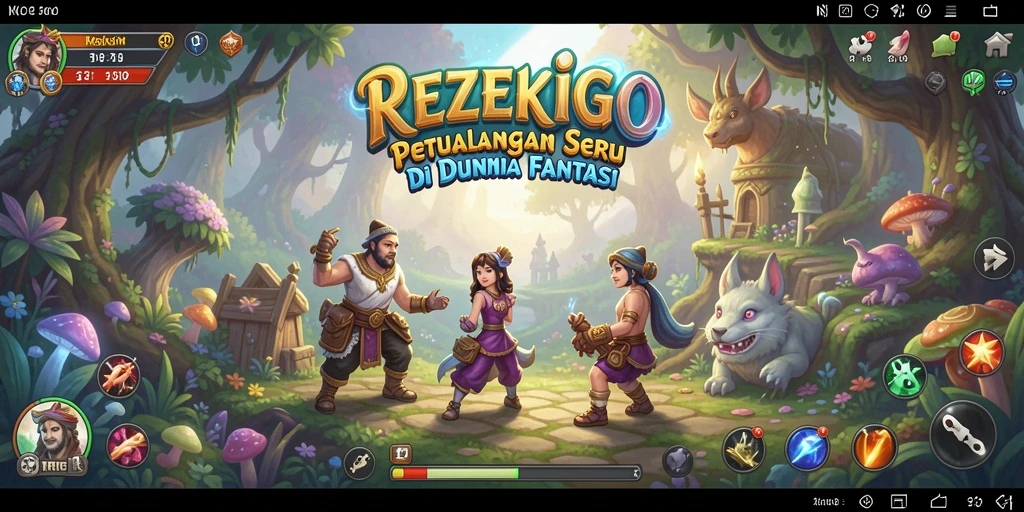 Tangkapan layar indah dari gameplay REZEKIGO di dunia petualangan.