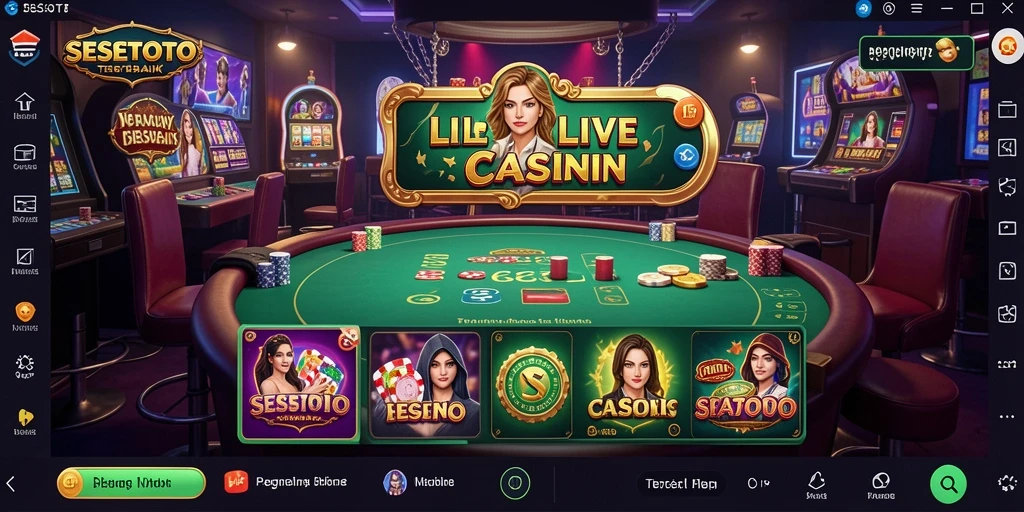 Tampilan gameplay Live Casino di aplikasi SESETOTO yang menarik.