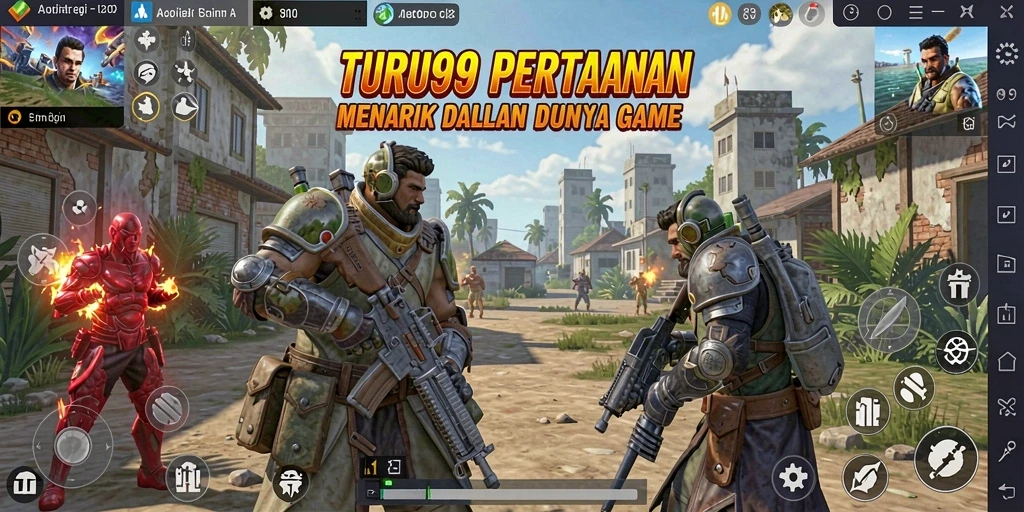 Screenshot utama TURU99 menampilkan aksi pertahanan seru dalam game Tower Defense.